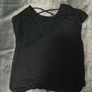 Athletic Works Black Sleeveless Backless Tank Top